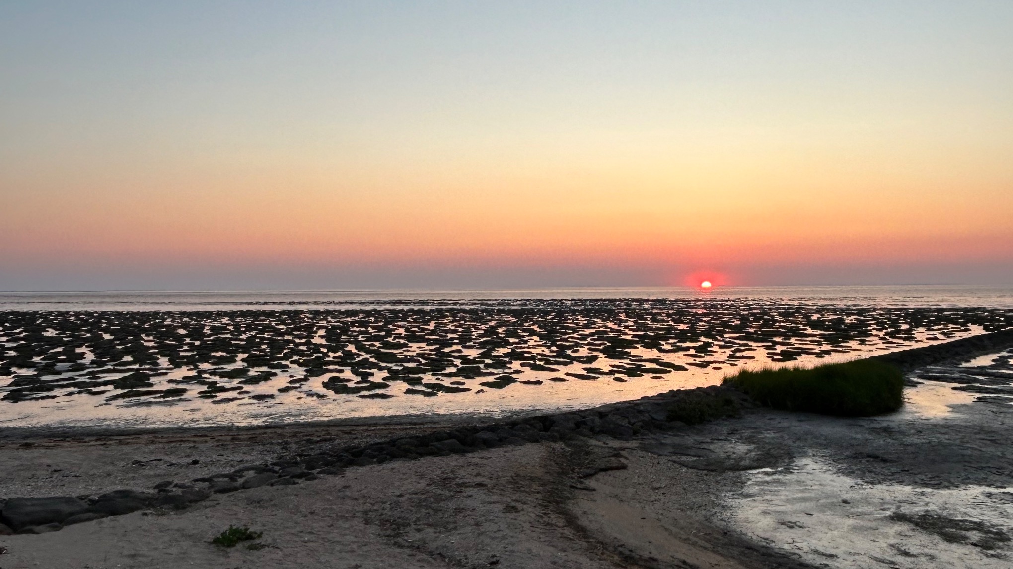 Yoga aan het wad