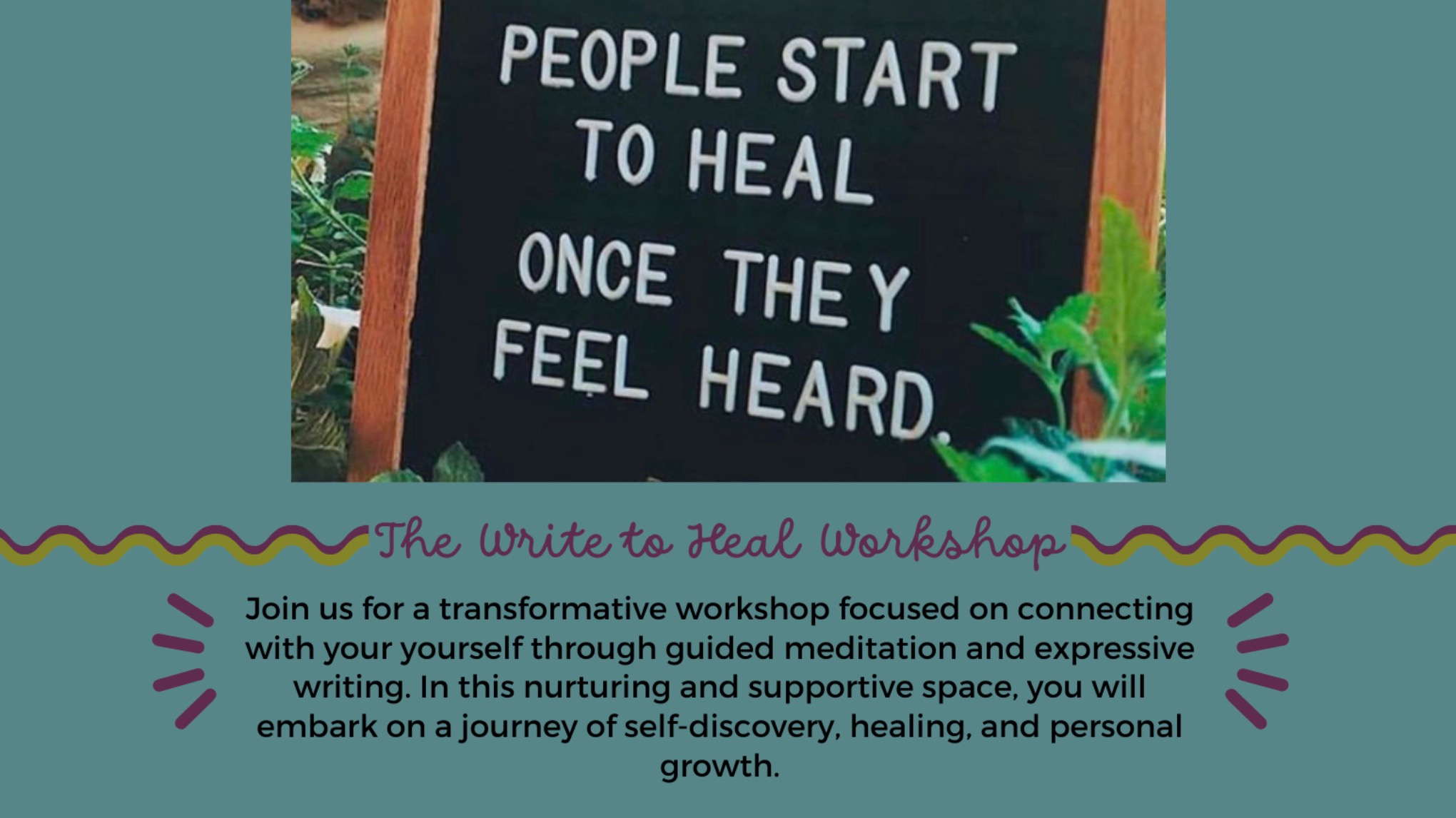 The “Write to Heal” Workshop