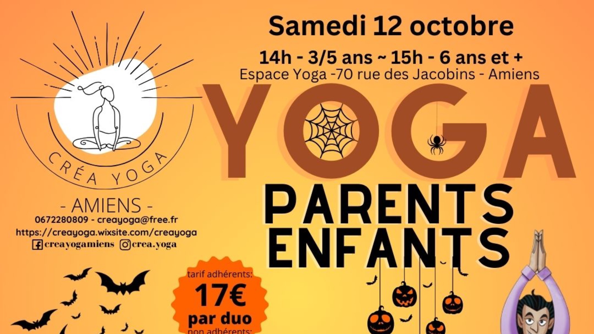 Séance yoga d’Halloween PARENTS/ENFANTS 14h