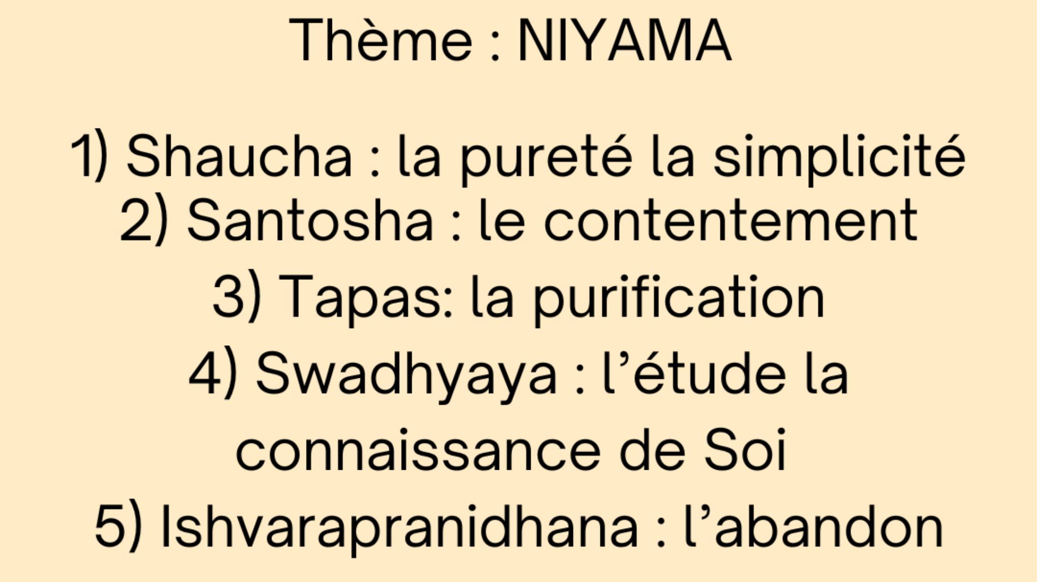 Philosophie du Yoga, Niyama